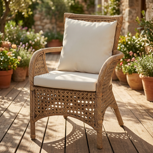 Sillón de Ratán Trenzado CORDELLA, Silla de Descanso Acolchada para Sala de Estar, Apartamento y Hotel, EN OFERTA - Product Image 3
