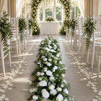 J-FR054 Guirlande de fleurs artificielles en soie, lavande, bleu, rose, pour allée de mariage, chemin de table en fausses fleurs