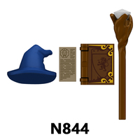 N843 N844 Mage en Robe Bleue et Rouge, Magicien, Cadeaux DIY, Collection Compatible, Blocs de Construction Éducatifs pour Enfants, Jouets pour Enfants