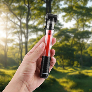 Pompe à vélo Yueli, mini pompe portable avec lumière rouge pour vélos de montagne et de route, fonctionnement manuel léger - Product Image 2