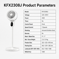 Échantillon Gratuit Disponible - Ventilateur Circulateur d'Air Intelligent Électrique Oscillant Robuste 45W en Plastique pour Maison, Plafond, Tente, Barbecue
