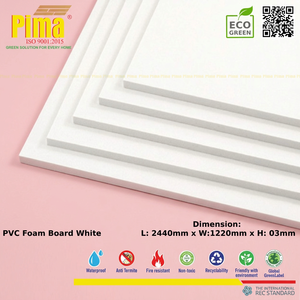 Panneau en mousse PVC coloré imperméable de qualité supérieure 18 mm 1220x2440 mm, haute densité 0,55 g/cm³, alternative au bois pour armoires de cuisine - Product Image 1