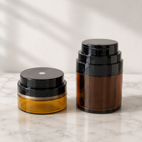 Pot cosmétique sans air Amber AS, pot à crème sous vide, couleur personnalisée, conteneur recyclable pour sérum, lotion, soin de la peau