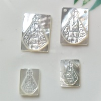 Nacre Coquillage Sculpté Ovale Croyance Religieuse Vierge Aparecida Pendentif Femmes Accessoires Bijoux