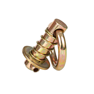 Anclaje de riel en L de zinc amarillo con un solo poste y junta tórica, anclaje de riel en L con resorte para sujeción de carga en camiones y remolques - Product Image 2