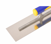 Truelle de finition en acier inoxydable, directement de l'usine, avec poignée en plastique souple pour le plâtrage et le lissage des murs