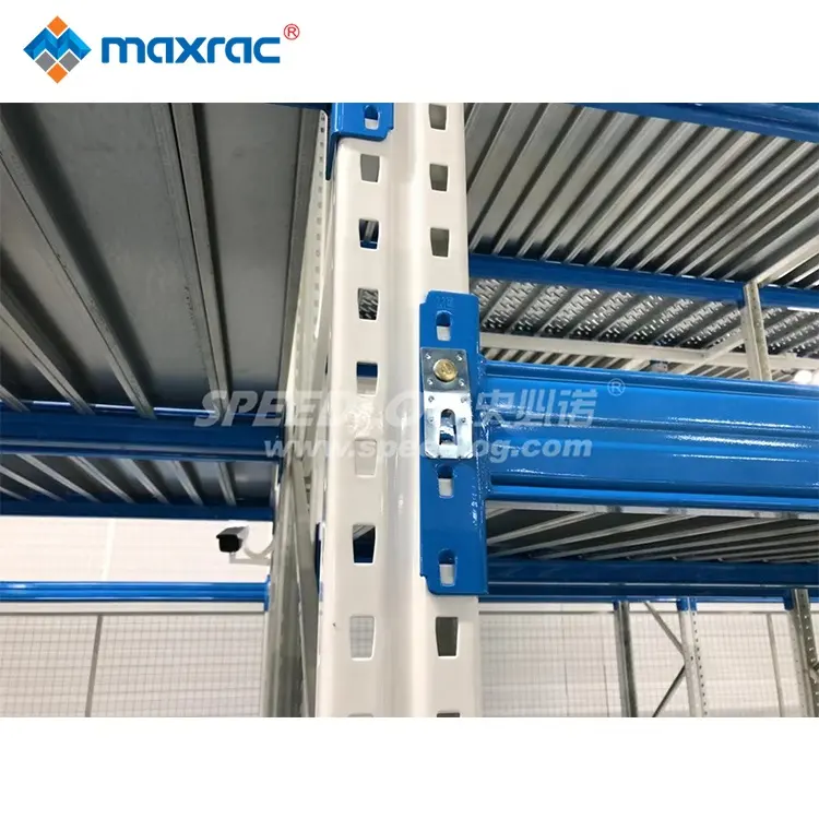Mild Steel Blue and Orange Industrial Storage Racks for Warehouse shelving equipment