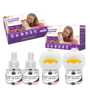 Kit <span class=keywords><strong>diffuseur</strong></span> apaisant de phéromones pour chats, écologique et efficace, pour soulager l'anxiété des chats, 2 diffuseurs + 4 recharges de 48 ml - Product Image 3