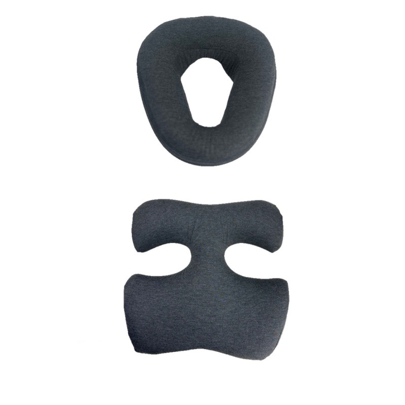 Oreiller facial en forme de T (ensemble gris foncé)