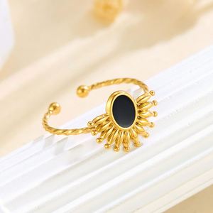European American Niche Ins Style Elegant Retro Stainless Steel <b>Ring</b> <b>Adjustable</b> High End French Jewelry for Women - Product Image 2