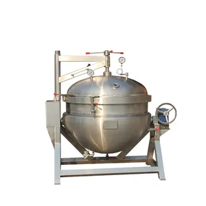 hot sell 200L/300L/400L Industrial Stainless Steel Pressure Jacketed Cooking Kettle High Temperature Cooking Pot