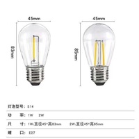 LEDORA Ampoule à filament LED Edison blanc chaud S14 2W Guirlande lumineuse extérieure avec Luces de jardin en plastique 90 E27 30000 AC Power Supply