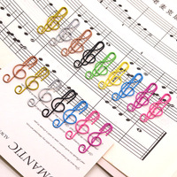 Clips de Papel con Forma de Notas Musicales, Artículos de Oficina, Regalos Escolares, Clips Metálicos Divertidos con Forma de Notas Musicales para Marcar Páginas