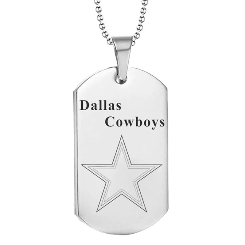 Dallas Cowboys Ster Hanger Ketting Rvs Charm Sieraden