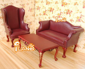 Iland – canapé en cuir miniature, <span class=keywords><strong>chaise</strong></span> Double, poupée de mode 1:6, meubles de salon en <span class=keywords><strong>bois</strong></span>, série Boutique - Product Image 6