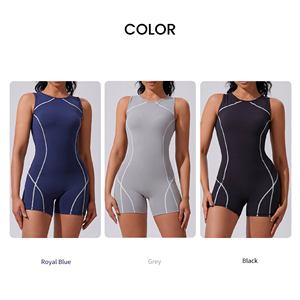 <span class=keywords><strong>Combinaison</strong></span> de yoga effet seconde peau avec logo personnalisé, marque privée, pour <span class=keywords><strong>femme</strong></span>, une pièce, vente en gros, unitard d'entraînement à maintien élevé - Product Image 2