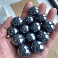 Cristal d'hématite gris naturel poli spirituel de 20-30 mm, forme ovale, Feng Shui Jiangsu, à vendre