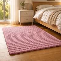 Tapis d'intérieur personnalisé en fausse fourrure, texture bulle, antidérapant, adapté aux animaux domestiques, pour salon et chambre à coucher