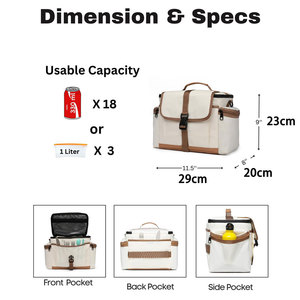 Bolsa Térmica Porta Alimentos Fuliya Personalizada, Nevera Portátil para Picnic, Gran Capacidad, para Viajes, Picnic, Trabajo, Aislada - Product Image 3