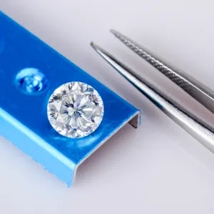 Starsgem 8 Heart and Arrow Cut Synthetic Diamond Moissanite DEF VVS1 Round Shape Loose Lab Created Gemstone