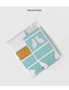 Boîte à bonbons pliable 3D en forme de papillon, vert menthe, en carton, cadeau carré, réutilisable, pour mariage, fête, décoration, <span class=keywords><strong>chocolat</strong></span>, vide - Product Image 2
