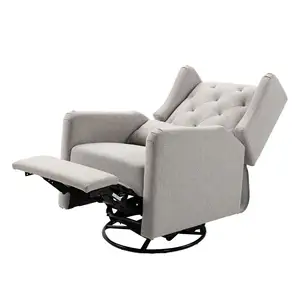 Venta caliente estilo de moda Accent Deluxe tela de microfibra Push Back Swivel Glider silla reclinable