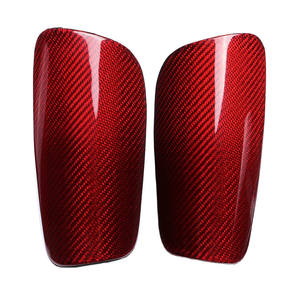 <span class=keywords><strong>Media</strong></span> fibra de carbono resistente más los <span class=keywords><strong>espinilleras</strong></span> de la rodilla de EVA para divertirse, espinillera del fútbol de la fibra de carbono - Product Image 1