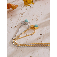 JINYOU-Collier avec pendentif en pierre naturelle 5376 chic et exclusif en acier inoxydable, bijoux pour femmes