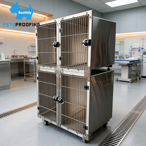 <span class=keywords><strong>Cage</strong></span> vétérinaire modulaire combinable Petsproofing en acier inoxydable composite empilable XXL pour clinique vétérinaire - Product Image 1