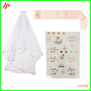Bride To Be Veil Set Rose Gold <b>Temporary</b> Tattoo Stickers Party Gift LPP4398 - Product Image 1