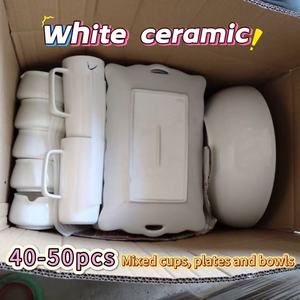 Cartons <span class=keywords><strong>en</strong></span> <span class=keywords><strong>gros</strong></span> de vaisselle <span class=keywords><strong>en</strong></span> céramique blanche mélangée pour restaurant, hôtel, maison, salle à manger - Product Image 1
