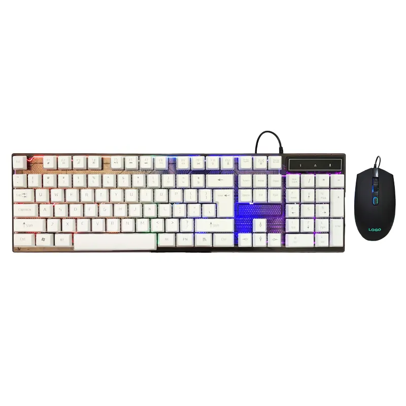 Fabrik direkt verkaufen Gaming-Tastatur und Maus Combo Wasserdichte LED-Hintergrund beleuchtung Ergonomisches Design mit USB-Empfänger für Spieler