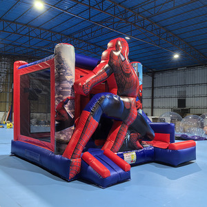 Casa di rimbalzo di Spiderman commerciale con scivolo per bambini saltellanti gioco rimbalzante rimbalzo uomo ragno gonfiabile castello buttafuori - Product Image 3