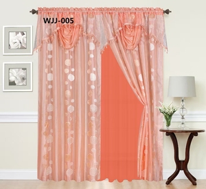 <span class=keywords><strong>Rideaux</strong></span> en tulle à œillets, élégants, brodés, à <span class=keywords><strong>double</strong></span> couche, motif floral, avec cantonnière, occultants, 100 % polyester, toutes saisons, style américain - Product Image 1