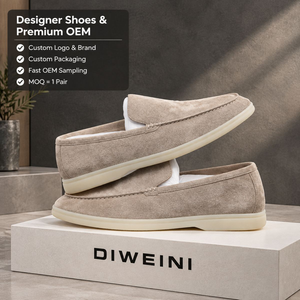 Chaussures de luxe pour hommes et femmes, chaussures de marche en daim beige de haute qualité, mocassins, zapatillas, neuves - Product Image 1