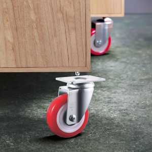 VIMA Universal Red 3 to 5 Inches Swivel Castor PU PP 100kg-150kg Heavy Duty Ball Bearing EN12532 Certified <b>Trolley</b> Caster - Product Image 1