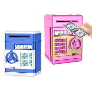 어린이를위한 실제 돈을위한 고품질 업그레이드 된 ATM 돼지 저금통 성인 돈 안전 절약 현금 상자