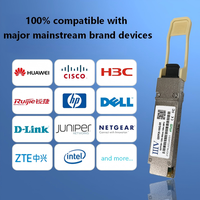 Modul Transceiver Optik 40G QSFP+ 100m Multimode MPO Modul Ethernet Serat Optik untuk Jaringan Agregasi Core Switch