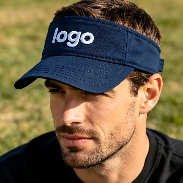 Wholesale Embroidery Printing Customized Logo Cotton Sun Visor Adjustable for Outdoor Sports Sun Hat for Women Men Sports Caps