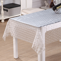 Protecteur de table en EVA transparent RNPT, texture en relief 3D, imperméable, résistant aux rayures, pour table à manger
