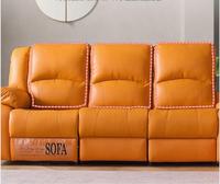 Loisirs Place Canapé électrique fonctionnel Chaises de canapé siège unique en cuir véritable orange