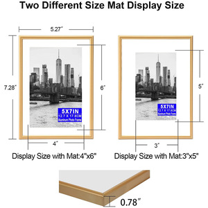Nhà Máy Bán Buôn Gốc Vàng <span class=keywords><strong>Sliver</strong></span> Màu Đen Nổi Hình Ảnh Khung Làm Bằng Nhôm Kim Loại Hình Ảnh Khung Bán Buôn - Product Image 2