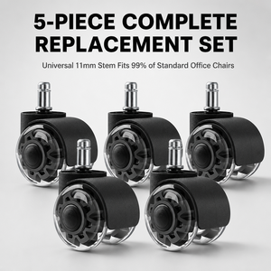 Ensemble de 4 roulettes pivotantes robustes en PU de 5 pouces avec double frein de blocage pour établi, chariot et boîte à outils - Product Image 2