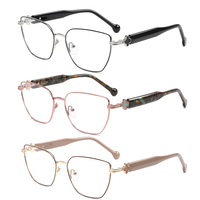 Monture de lunettes optiques élégante et classique à motif floral pour femmes adultes, personnalisable, de marque, en métal, de créateur, pour myopie, patchwork, carrée
