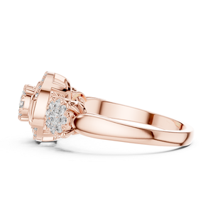 Bague en or rose sertie de diamants, bijou élégant et brillant pour femmes, idéale pour un mariage, une fiançaille, un cadeau ou un usage quotidien - Product Image 3