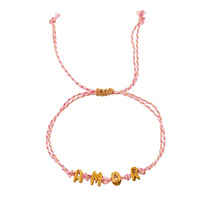 Gekleurde gevlochten DIY letter armband met 3D gouden alfabet bedels, op maat gemaakte naam geweven polskoord voor mannen, vrouwen, Valentijnsdag, paar sieraden