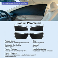 Rideaux de fenêtre occultants magnétiques à motif camouflage en tissu Ice Yarn pour accessoires intérieurs de voiture Tesla Model 3/Y 2021-2023