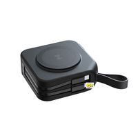 Power Bank Nirkabel Magnetik 5 in 1 PD 20W dengan Colokan Terintegrasi, Layar LED Digital, Pengisi Daya Portabel All-in-One