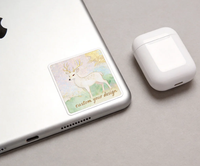 Autocollants personnalisés avec logo, dorure à chaud, animaux (cerf, lapin, tigre), découpés, holographiques, en vinyle imperméable pour ordinateur portable et bouteille