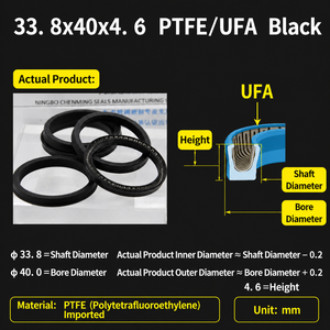 Sello de Pistón Energizado por Resorte de PTFE Estándar con Resorte Cantilever Tipo U, Sello Universal para Cilindros Hidráulicos - Product Image 3